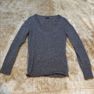 J.Crew gray v-neck wool sweater with sparkle!